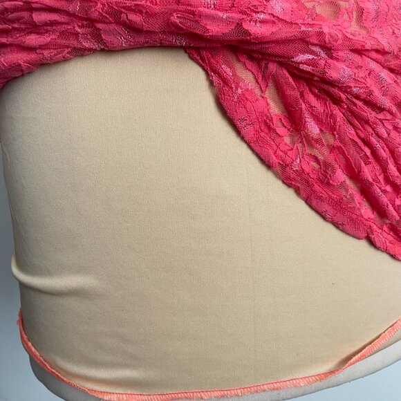 Pink Floral Lace Hi-Low Dress - Picture 12 of 12